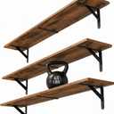 WOPITUES Long Wall Shelves 32″W x 8″D, Floating Book Shelves Max Load 65lbs, 32in
