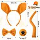 Zhanmai Mardi Gras Costume Kangaroo Costume Set Party Accessories Cosplay Outfit Kit Animal Tutu Skirt Ears Headband Bowtie Tail Nose (Dark Yellow)