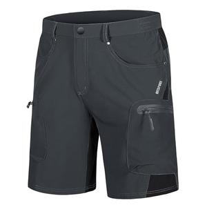 TACVASEN Mens Hiking Cargo Shorts 10 Inch Inseam Quick Dry Stretch Casual Summer Waterproof Grey Outdoor Shorts with Zipper Pockets, Size 34