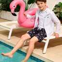 westwolf Boys Swim Trunks with Compression Liner Kids Bathing Suit 6-18 Years Swimwear (Black)