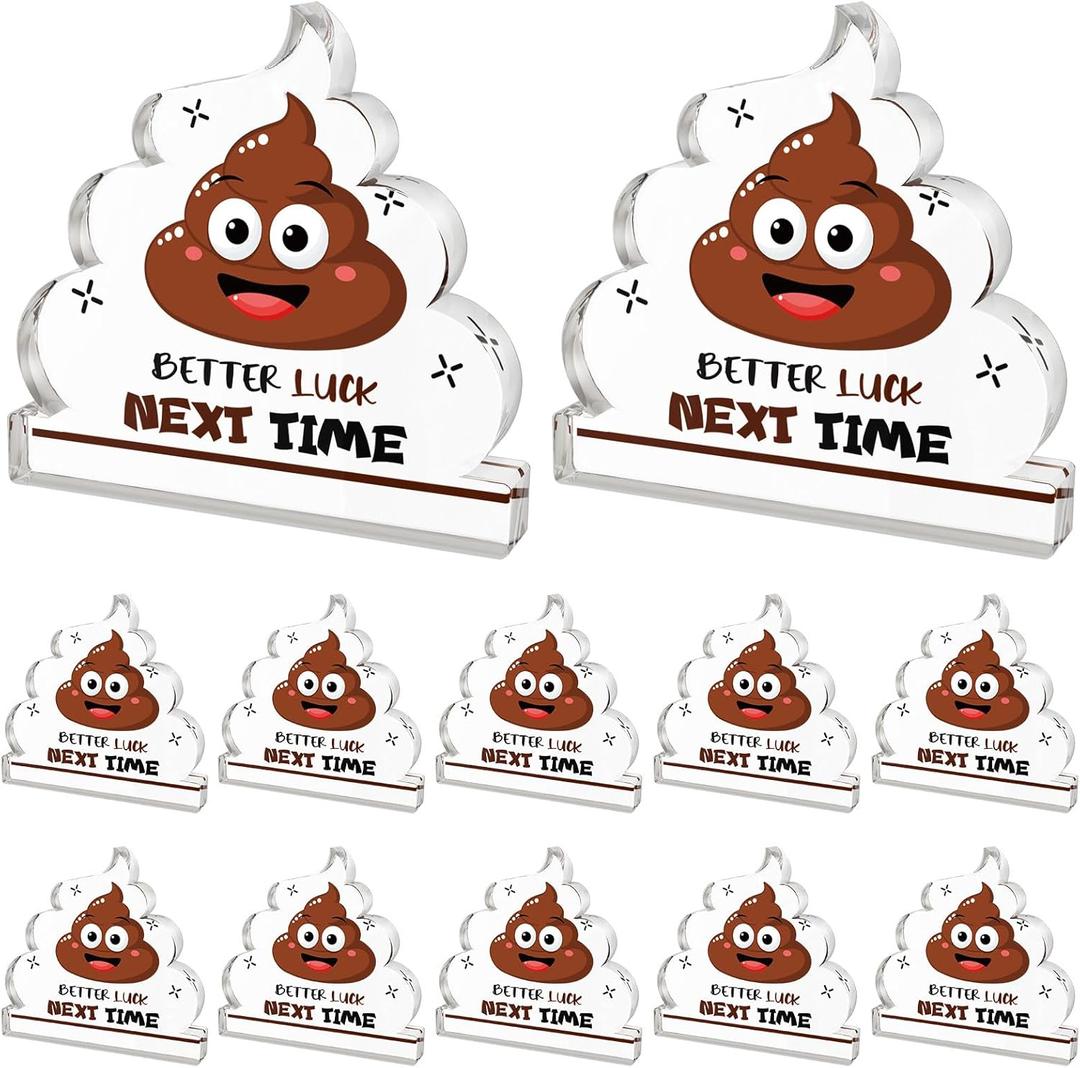 12 Pcs Acrylic Awards Trophies Poop Emote Trophy Fun Award Gift Bulk Cute Funny Award Trophy Team Gifts Humorous Awards Prize for Events