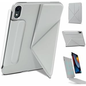 iPad mini 7 A17 Pro Case(2024),iPad mini 7th/6th Slim Powerful Magnetic Case,4 Standibg Angles,Vertical Stand Cover,with Auto Wake/Sleep and with Pencil Holder (Gray, iPad mini 6th/7th)