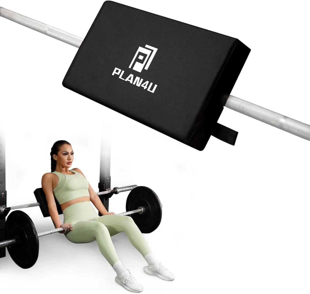 Plan4U Hip Thrust Back Pad for Squat Rack & Olympic Barbell Bar, Bench Press Shoulder Back Support, Versatile Space-Saving Workout Tilt-pad for Split Squat, Plank, Elevated Push-ups Glute Bridge