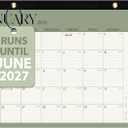 2026 Desk Calendar, Large Desktop/Wall Monthly Calendar (Jan. 2026 - Jun. 2027) 17'' x 12'' School Year Desk Planner for Teacher Family School Office Supplies (Green)