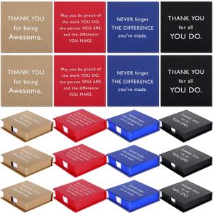 Feifeiya 12 Pcs Teacher Appreciation Gifts Bulk Thank You Sticky Notes with Box Small Inspirational Desktop Notepad Note Storage Box Creative for Employee Nurse Coworker Staff Appreciation Gift