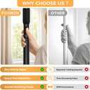 2 Pack Black Long Tension Curtain Rod 41-146 Inch Outdoor Tension Shower Curtain Rod No Drilling for Window Patio No Slip Spliced Telescopic Design Easy to Install Never Rust Diameter 1.26 Inch
