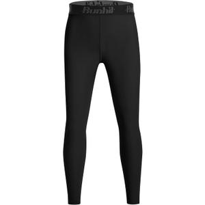 Runhit Boys BJJ Compression Pants Youth Jiu Jitsu No Gi Spats Kids Leggings Athletic Base Layer for Training MMA Wrestling (X-Small, Black)