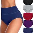 UMMISS Womens Underwear Cotton High Waisted Tummy Control Panties Plus Size Full Coverage Ladies Briefs, 3XL/4XL
