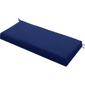 Outdoor Bench Cushion Waterproof 36"x14", Fade-Resistant Patio Furniture Replacement Pad with Ties - Also Fits Indoor Entryway Bench or Window Seat, Navy Blue