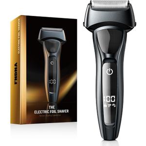 Electric Foil Shavers for Men: Portable Electric Razor for Face- Rechargeable Wet/Dry Waterproof Shaver with LED Display & Fast Charge-Ultra-Thin Razor for Close Shaving (Black)
