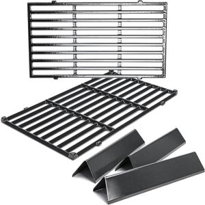 Replacement Parts for Weber 7637 Grates & 7635 Flavorizer Bars, Parts for Weber Spirit 200, GS4 Spirit II 200 Series Gas Grill with Front Control,15.3 Flavor Bars, 17.5 Cooking Grates for Weber E210