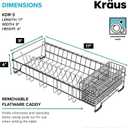 Kraus Workstation Kitchen Sink Dish Drying Rack Drainer and Utensil Holder, 17" L x 9" W, Stainless Steel, KDR-3