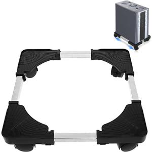 Computer Tower Stand, PC Tower Stand with Locking Casters, 9.45"-15" Adjustable Rolling Plant Stands, Mini Fridge Rack, Movable Flower Pot Holder, Furniture Dolly Mobile Organizer for Home, Office