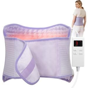 Heating Pad for Period Cramps and Back Pain Relief, Electric Heating Pad with 6 Heat Levels & 4 Timers, Moist Heat Pad for Neck, Shoulder, Abdomen, Ideal Gifts for Women (Light Purple)