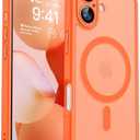 CANSHN Magnetic for iPhone 17 Case, Upgraded [Full Camera Protection] [Compatible with Magsafe] [Translucent Matte] Shockproof Protective Phone Case for iPhone 17 - Orange 2Pack