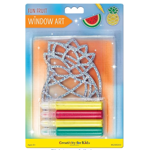 Creativity for Kids Window Art Fun Fruits - Paint and Decorate 2 Suncatchers, Create Your Own Window Art for Kids, 2 Pack