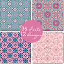 Mandala Pink12x12 Paper Pad Pack Scrapbook Cardstock Decorative Paper for Valentines Day Card Making Journaling Planner Origami Scrapbook Paper Scrapbooking Supplies