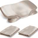 2 Pack Satin Pillowcase for Zelimun Cervical Pillow, Contour Pillow Case Cover, Soft and Smooth Pillowcase Cover with Zipper (Champange)