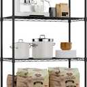 1000 lbs Storage Shelving Steel Heavy Duty 4-Tier Utility Shelving Unit Steel Organizer Wire Rack for Home,Kitchen,Office (13.7" D x 29.5" W x 47.2" H) (Black)