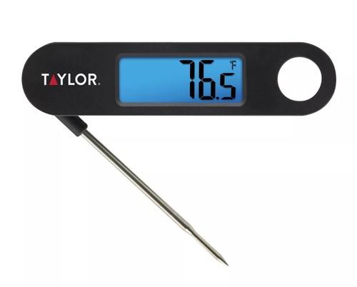Kitchen Set Microplane Cut Resistant Glove Keep Hands Safe in The Kitchen, One Size (Pack of 1) (Original) And Tablecloth White 70*178In And Taylor Stainless Steel Digital Folding Probe Meat Thermometer with Blue Display