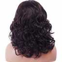 16 Inches Dark Brown Wigs for Women Long Brown Wavy Synthetic Natural Wig for 70s 80s Cosplay,Halloween,Daily Use