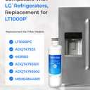 Waterdrop ADQ747935 LT1000PC Replacement for LG LT1000P/PC/PCS ThinQ Refrigerator Water Filter, LFXS26973S, LMXS28626S, LMWS27626S, LFXS28596S, ADQ74793501 and LT120F, 3 Combo