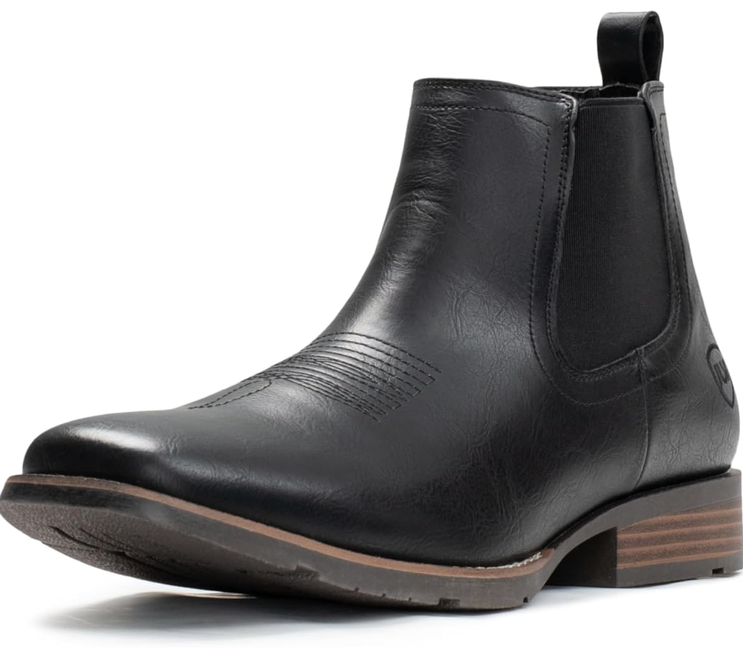 IUV Cowboy Boots For Men Ankle Boots Western Boot Casual Dress Slip On Chelsea Men 9,5