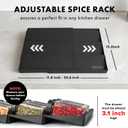 EDELHAUS Spice Drawer Organizer - Expandable Spice Rack for Drawer, Black Seasoning Organizer for Drawer Spice Organizer, Spice Organization Seasoning rack insert for Cabinet (Jars Not Included)