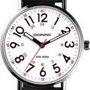 Watch with Second Hand Nursing for Women, Analog Watches for Nurses, 12/24 Hour Military Time, Easy Read Dial, Colorful Silicone Band