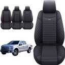 Aierxuan 2 Front Seat Covers for 2009-2025 Ford F150 Truck Seat Covers Waterproof Leather Seat Protectors Custom Fit for 2017-2025 F250 F350 F450(2 PCS Front, Black)
