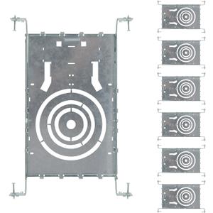ASD 6 Pack New Construction Mounting Plate Round Hole - 3/4/6 Inch Adjustable Galvanized Steel Wafer Light Rough In Plate, Universal Light Fixture Mounting Bracket with Extendable Hanger Bars