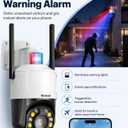 JideTech 4K 8MP Security Camera Outdoor, 5X Optical Zoom, PTZ Camera WiFi 2.4/5GHz, Red & Blue Light Alarm, Color Night Vision Floodlight, Automatic Human Tracking, Human Vehicle Pet Detection