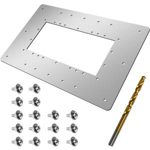 Wide mouth Pool Skimmer Repair Kit 304 Stainless Steel plate 18 .75"W 12.25"H Compatible with Hayward Swimline JED Pool Tools Jacuzzi Pacfab Water Xmnbl 1091WM,XJJ wide mouth Pool Wall Repair Panel