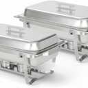 2 Pack 8QT Chafing Dish High Grade Stainless Steel Chafer Complete Set, 8 Qt, Alpine Gray Handle