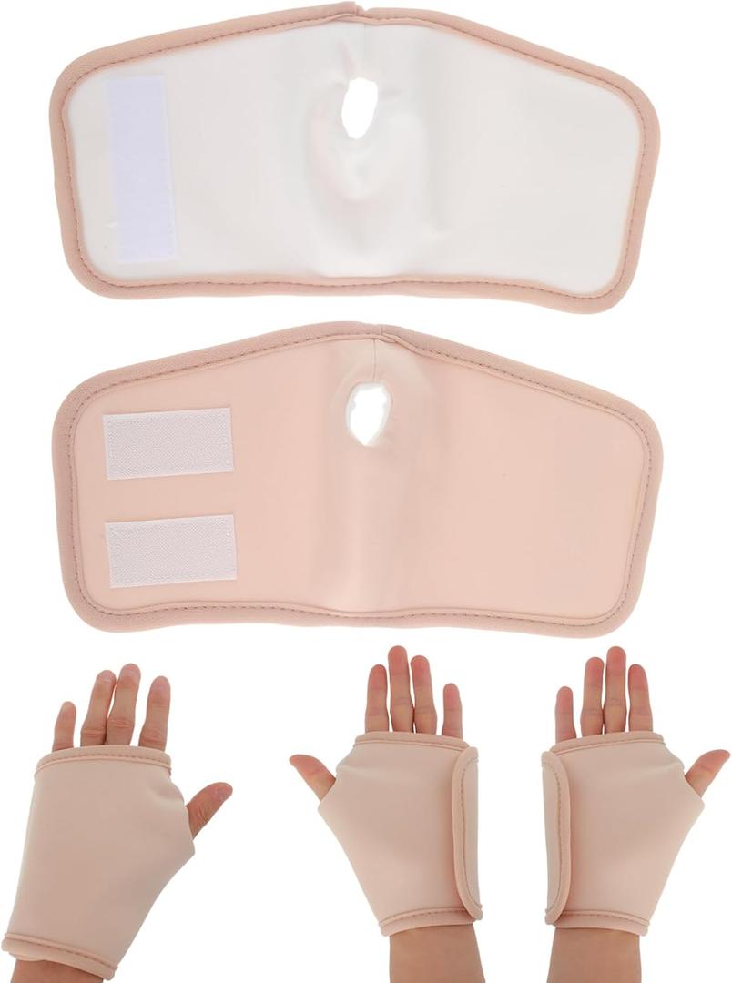 2pcs Castor Oil Packs Hand Wrap Organic Cotton Castor Oil Wrap for Hands Adjustable Castor Oil Pack Wrap Castor Oil Pads Prevent Leakage for Both Hands for Arthritis Hand Pain Relief (Khaki)
