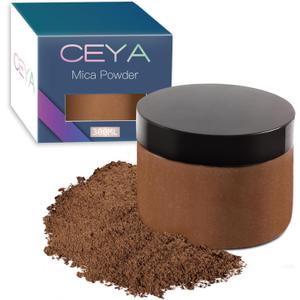 Ceya Mica Powder, 5.3oz/ 150g Chocolate Brown Pearlescent Effect Colorant Pigment Powder for Epoxy Resin,Tumblers, Slime Bath Bomb, Soap Dye, Slime, Candle, Resin Crafting, Paint, Jewelry, Nail Polish