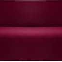 Qubjus Modern Couch Cover Stretch Loveseat Sofa Cover for 2 Cushion Couch Solid Color Non Slip Washable Furniture Protector Sofa Slipcover for Home Decoration(Medium, Burgundy) (Mediun)