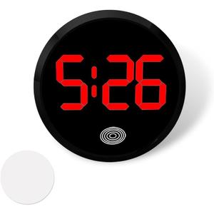 Car Clock, Touch Activated Digital Dashboard Clock, Automotive Interior Watch Decorative Accessories, for Car Truck Office Home and Outdoor Camping (Red)