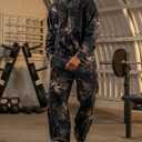 DIOTSR Mens Baggy Pants Athletic Graphic Print Joggers Workout Streetwear Sweatpants with Pockets (Black Tree Camo,X-Large) (Black, XL)