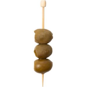 3.5 Inch Cocktail Picks, 100 Disposable Appetizer Skewers - Cylinder Top, Sturdy, Natural Bamboo Decorative Toothpicks, For Barbeques, Parties, Or Buffets