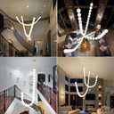 Modern Globe Chandelier High Ceiling Bubble Pendant Light Gold 20+30 Lights