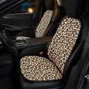 Leopard Car Seat Covers Full Set, Cheetah Print Auto Seat Cushion Protector, Animal Print Interior Accessories for Women, Universal Fit Non Slip Washable Seat Covers for SUV Truck Sedan
