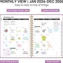 2 x 2026 Planner, Weekly and Monthly Calendar Planner Book, January 2026 - December 2026, Hardcover Spiral Planner with Monthly Tabs, Notes Pages, Perfect for Women & Men, A5 (6.4" x 8.5") - Purple