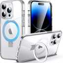 DASFOND Mag-Stand Designed for iPhone 14 Pro Case, 2023 Upgraded [All-in-1] [Compatible with MagSafe] Invisible Ring Kickstand Transparent Phone Case Cover for iPhone 14 Pro 6.1 inch, Clear