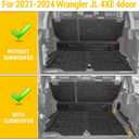 Cargo Mats for 2021-2025 Jeep Wrangler JL 4XE Trunk Mat with Backrest Liner All Weather TPE Protector Rear Back Seat Mats for 2021 2022 2023 2024 2025 Wrangler JL 4XE 4 Door Accessories