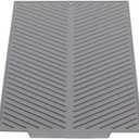Silicone Dish Draining Mat, Eco Friendly Dish Drying Mat Kitchen Counter Anti-Skid and Heat Insulation Pad, Sink Drainer Mat with Dense Drainage Grooves (L (20"×16"))