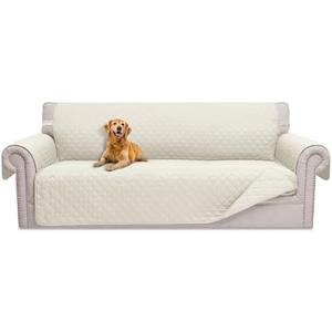 HOMERILLA Couch Cover, Dog Couch Covers for Pets, Couch Covers for 3 Cushion, Reversible Sofa Covers Furniture Protector with Elastic Straps (68" Sofa, Ivory/Ivory)