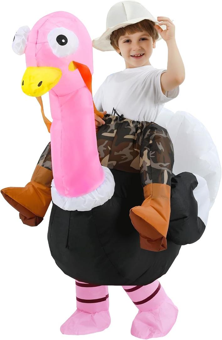 JOYBRO Inflatable Ostrich Costume Kids, Ride on Ostrich Costume Suit, Air Blow Up Costumes for Boys Girls, Great for Halloween, Christmas, Carnival, Theme Parties, Party, One Size 120-150cm
