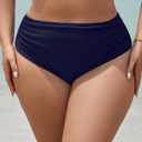 Leoparts Plus Size Women's Bikini Bottom High Waisted Drawstring Swimsuit Bottoms Ruched Full Coverage Bathing Suit Briefs (L)
