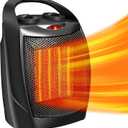 Antarctic Star Space Heater,Electric Portable Heater Fan for Indoor Use 750W/1500W ETL Certified Ceramic Small Mini Heater with Thermostat, Home Dorm Office Desktop and kitchen,Black (9.5 IN)
